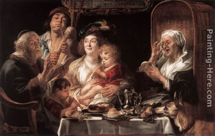 Jacob Jordaens As the Old Sang the Young Play Pipes